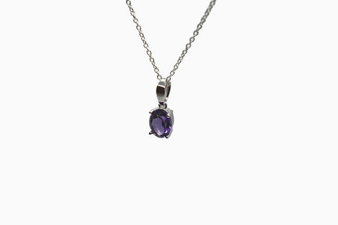 Divya दिव्या | Amethyst | Halskette | Silber | Rhodiniert